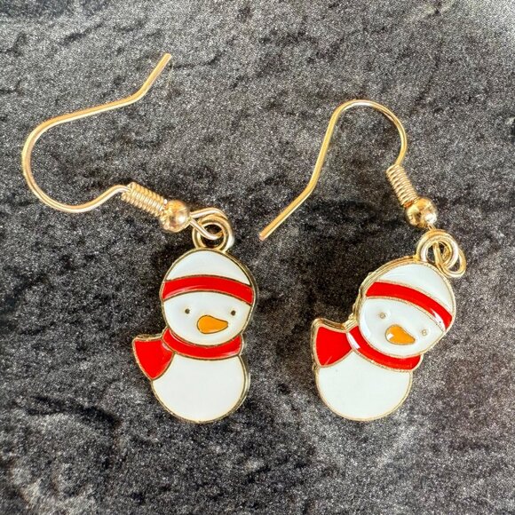 Fall and Winter Earring Set of 4 Dangle Turkey Mushroom Snowman and Gingerbread - Picture 5 of 9